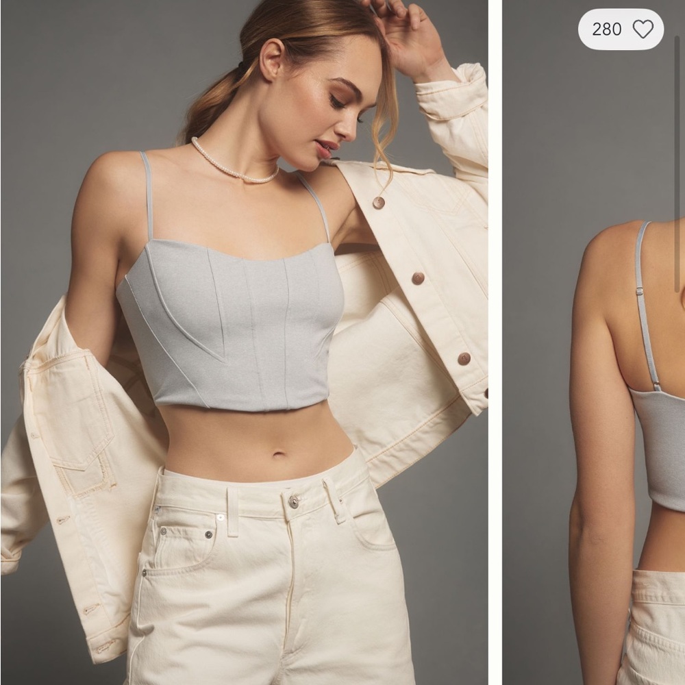 Anthropologie corset style crop top M - Picture 2 of 7